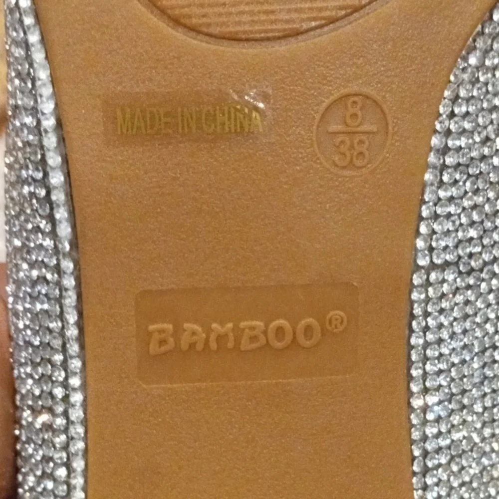 BAMBOO Sparkling Silver Heels
